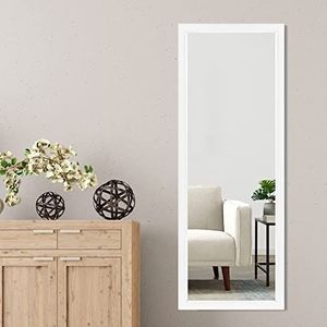 NeuType Doorlopende vloerspiegel - 109,2 x 40,6 cm - wandspiegel om op te hangen - Bohemian spiegel wit voor slaapkamer - grote lange spiegel