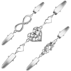 YUXIANLB Set van 3 vintage clips voor truien, jurken, sjaals, gebreide kraag, overhemd, voor vrouwen en meisjes, 3 stijlen