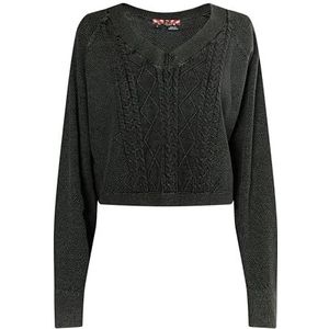 TEIMA Pull en tricot pour femme, Noir, L