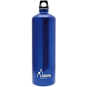 Laken Futura aluminium drinkfles smalle opening schroefdeksel met lus 1,5 L, blauw