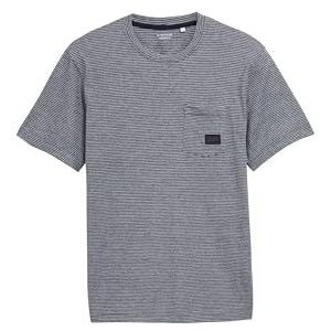 TOM TAILOR T-shirt pour homme, 21186 - Bleu marine à fines rayures, M