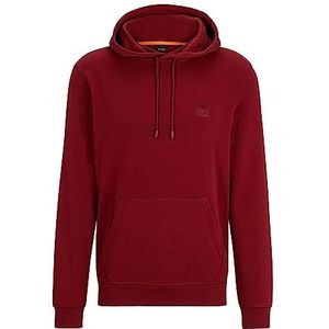 BOSS Wetalk hoodie voor heren, katoenen badstof met logo, Rood