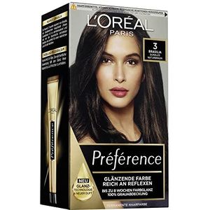 L'Oréal Paris Préférence 3 stuks permanente haarverf met kleuring en haarverzorgingsbalsem donkerbruin