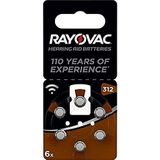 Rayovac Acoustic HA312 / 312 / PR41 / ZL3 180mAh 1.4V Gehoorapparaat Batterij - 6 Stuks (1 Blister)