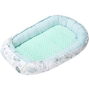 Medi Partners Bedverkleiner voor baby's, cocon, 100 x 60 x 15 cm, 100% katoen, babynest, hoofdkussen, deken, afneembaar inzetstuk (Minky Oceaan)