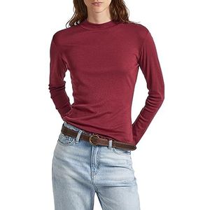 Pepe Jeans T-shirt Charlene pour femme, Rouge (Bordeaux), S