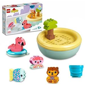 Lego 10966 Duplo badspeelgoed: Het drijvende eiland van dieren, set met vis en flamingo, voor baby's en kinderen, 18 maanden