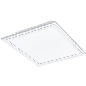EGLO connect LED plafondlamp Salobrena-C, 1-pits plafondlamp van aluminium en kunststof in wit, LED-paneel met afstandsbediening, kleurwisseling (warmwit – koelwit), RGB, dimbaar, L x B 30 cm