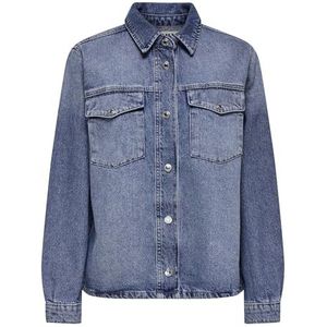 ONLY Onlella L/S Pocket Shirt Tai519 Dnm Noos Jeanshemd voor dames (1 stuk), Medium blauwe denim