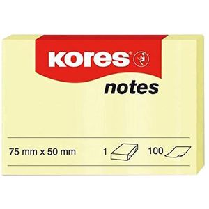 Kores N46057 notitieboek, 75 x 50 mm, 100 vellen, geel