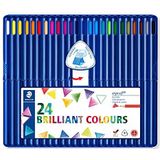 Staedtler Ergosoft 157, zachte kleurpotloden voor tekenen en inkleuren, zachte en comfortabele grip, ezelhoes met 24 verschillende heldere kleuren, 157 SB24