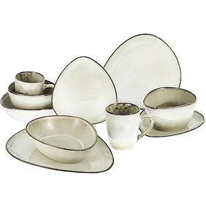 CreaTable, 23769 Serie Cloudy 10-delig tafelservies van aardewerk, vaatwasser- en magnetronbestendig, hoogwaardige productie