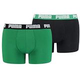 PUMA Puma Basic heren boxershorts (2 stuks) Cale on, bosgroen, S EU, zwart/groen, S, zwart/groen