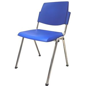 SEGIX - Stapelstoel met verchroomd stalen frame en zelfdovende kunststof zitting, blauw, 45007