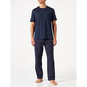 Celio Pyjama met korte mouwen en broek, 100% katoen, heren, blauw (Navy Navy), S, Blauw (Navy Navy)