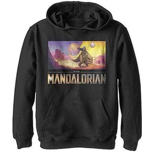 Star Wars Jongens hoodie Mandalorian Landschap, Zwart, S, zwart.