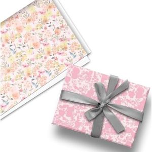 Glick Set van 3 vellen dubbelzijdig cadeaupapier in bloemvorm, perfect voor het verpakken van geschenken, verjaardagen, bruiloften, alle gelegenheden