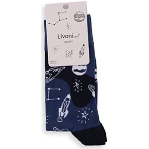 Livoni Hoogwaardige katoenen sokken Unisex kousen met kleurrijk en grappig patroon Maat 35-38 Modelnaam: Play Basketball Regular Sokken, Meerkleurig