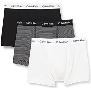 Calvin Klein 3p Kofferbak heren Kofferbak (3-Pack), Wit/B&w Streep/Zwart, M