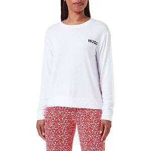 HUGO Unite_Ls-Shirt Pyjama met lange mouwen voor dames, wit 100