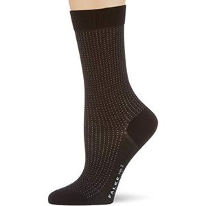 FALKE #2 zijden sokken dames zwart grijs vele andere kleuren versterkte sokken ademend dun gestippeld 1 paar, zwart (zwart 3009)