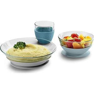 BÉABA & Duralex, lunchbox voor kinderen, van glas, borden, kom, glas met zuignap, ergonomisch, schaalbaar, gezond, duurzaam, gemaakt in Frankrijk, jungle