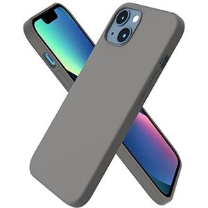 Atiyoo Coque de téléphone en silicone souple pour iPhone 13, anti-rayures et anti-chute, coque de téléphone en silicone amélioré, coque fine antichoc pour téléphone 13, 15,5 cm, gris