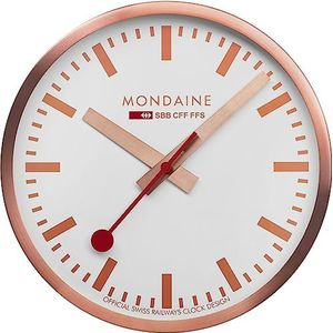 Mondaine Clock.18SBK wandklok met kwartsuurwerk, 25 cm, koper