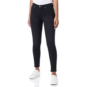 Calvin Klein Jeans Mi-hoge taille, skinny op de enkel, broek, dames, zwart, denim, 24 W, zwart denim