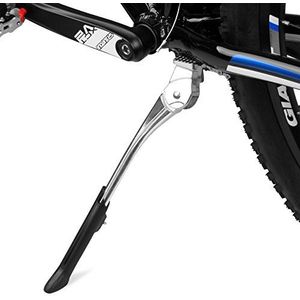BV verstelbare standaard met verborgen veervergrendeling voor fiets 24-29 inch fietsstandaard (zilver)
