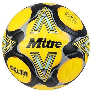 Mitre Ballon de football Delta Evo 24 unisexe pour adulte, jaune fluo/noir/gris circulaire, taille 4