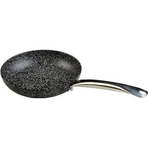 WECOOK! Granieten pan van gesmeed aluminium, 24 cm, inductie, anti-aanbaklaag, milieuvriendelijke steen, PFOA-vrij, professionele stalen handgreep, geschikt voor alle keukens, glaskeramiek, gas, oven