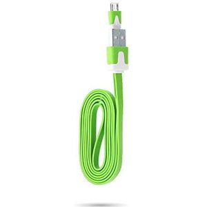 Shot Case Oplaadkabel voor Wiko View 2 Plus, USB/Micro-USB, 1 m, universele synchronisatie, groen