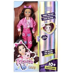 Simba 105953975 Kawaii Hi Lucy bewegende modepop voor stylen en stylen, pop met lang haar, haas en accessoires, speelgoed voor kinderen vanaf 4 jaar