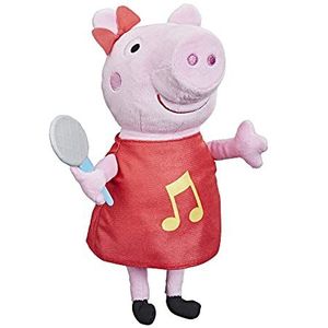 Peppa Pig Grunz-mit-Mir-Peppa zingende pluche pop met rode jurk en strik zingende 3 liedjes vanaf 3 jaar