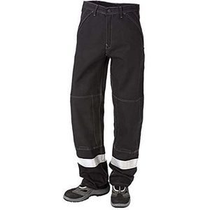 JAK Workwear 12-12001-051-108-90 model 12001 EN ISO 1149-5 antiflame broek zwart/grijs EU 60/108 binnenbeenlengte 90 cm, Zwart/Grijs