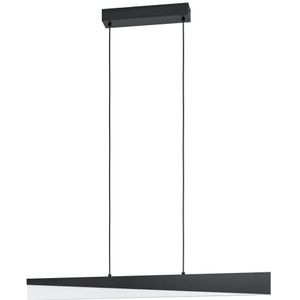 EGLO Isidro Led-hanglamp, plafondlamp, dimbaar, kroonluchter voor eetkamer, van zwart metaal en acryl, ondoorzichtig, warmwit, 80 cm