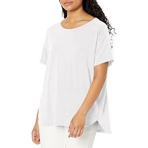 Amazon Essentials Studio dames casual fit lichtgewicht T-shirt met ronde hals (verkrijgbaar in grote maat), wit, XS