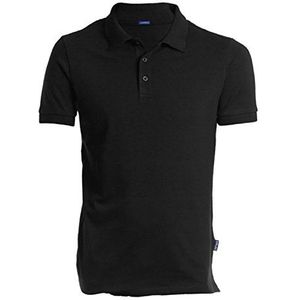 HRM Luxe poloshirt voor heren, hoogwaardig poloshirt van 100% katoen, basic poloshirt tot 60 graden, kleurecht, wasbaar, hoogwaardige en duurzame kleding voor heren, zwart (zwart 01), L, Zwart (Black 01)