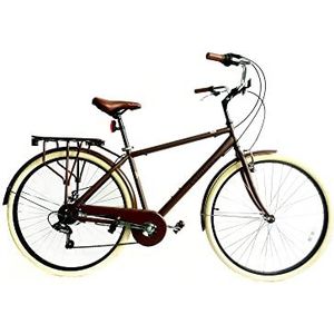 Versiliana Vintage fietsen – stadsfiets – robuust – praktisch – comfortabel – perfect voor onderweg in de stad (Tabak/crème, heren 28"")