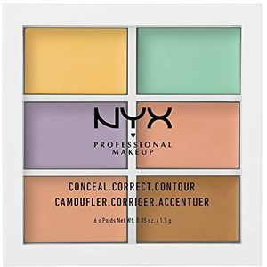 NYX Professional Makeup kleur- en correctiepalet, 6 gemakkelijk te mengen tinten