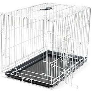 Vadigran Metalen kooi, opvouwbaar, klassiek, zilver, 76 x 48 x 55 cm, maat L