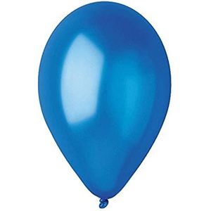 Gemar - Ba19600/Bleuroi – zak met 100 metalen ballonnen koningsblauw, diameter 30 cm, 94 cm, 54 cm