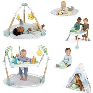 Ingenuity Tummy-To-Toes 6-in-1 kruipmat, activiteitenboog, opvouwbare mat, muziek en natuurgeluiden, lichten, springende Youpala, tafel, speeloppervlak, voor kinderen van 0 tot 4 jaar
