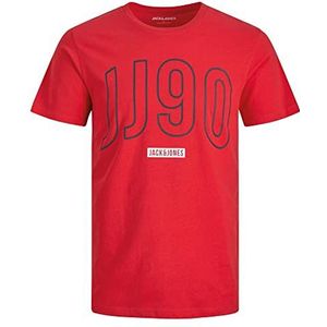 Jack & Jones Jjcolinn Tee Ss T-shirt à col rond pour homme, Rouge véritable, L