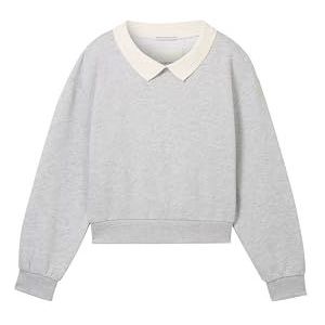 TOM TAILOR 1041339 Sweatshirt voor kinderen met polokraag, meisjes, 15398 - lichte steenmix.