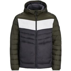 Jack & Jones Jjesprint Noos Bufferjack met capuchon voor heren (1 stuk), zwart / details: wit / rozenblok