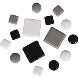 Rayher Fancy 14826000 mozaïekstoel, glas, diameter 12 mm, ca. 395 stuks, wit/zwart, 14826000
