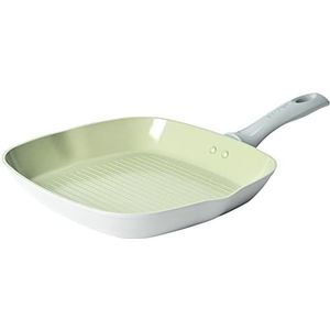 Salter Earth BW09287 grillpan van gesmeed aluminium, anti-aanbaklaag, voor elektrisch, inductie en gas, 28 cm, groen