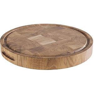 APS-Germany® Luxe Hakblok - Rond - 100% Eikenhout - Houten Snijplank - Ø33 x 4.8 cm